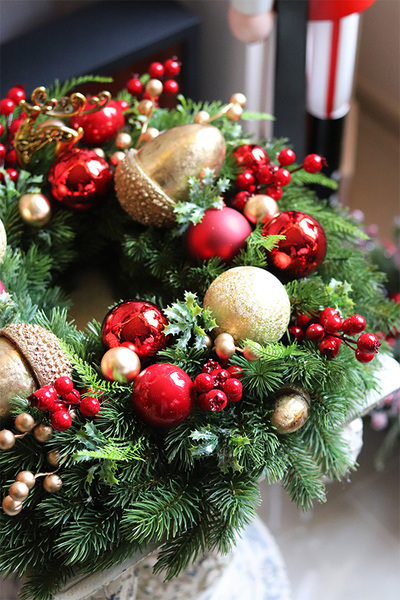 Bogactwo Świąt, wianek / stroik bożonarodzeniowy