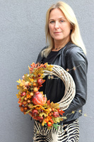 U Doroty, elegancki asymetryczny wianek jesienny, śr.34cm