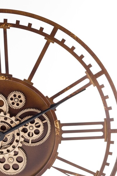 duży metalowy zegar ścienny, Zegarmistrz, śr.75cm