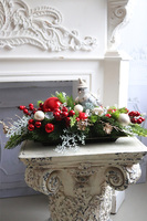 Winter Bird, świąteczny stroik LED na tacce