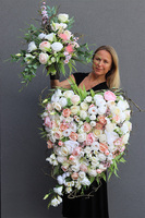 Felicja Serce, komplet dekoracji nagrobnych, bukiet+wiązanka