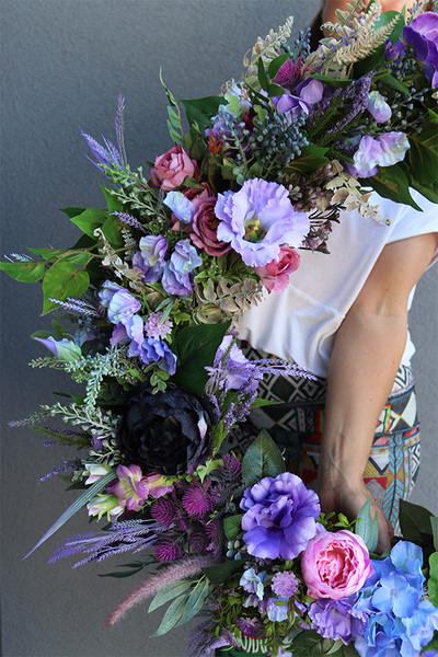 bardzo duży dekoracyjny wianek, Fiolettaro, śr.75cm