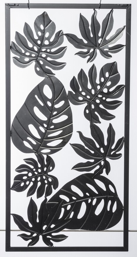 Jungle Silver, srebrny decor ścienny, wym.99.5x50x1cm 