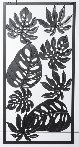 Jungle Silver, srebrny decor ścienny, wym.99.5x50x1cm 