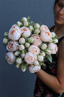 Pełniki New, bukiet jasnoróżowych kwiatów, dł.35cm