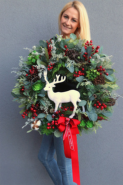 Reniferro Lux, wianek bożonarodzeniowy, śr.70cm 