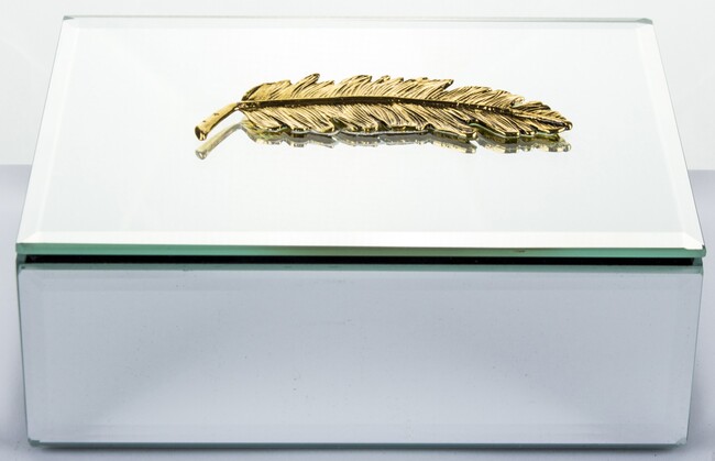 Feather B, lustrzane puzderko / szkatułka na drobiazgi, wym.5.5x16x12cm