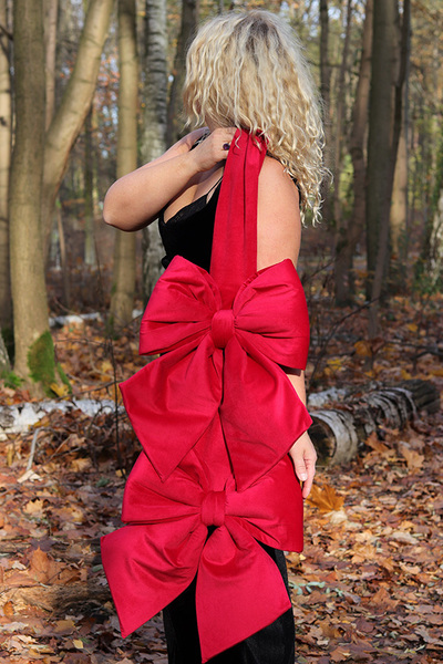 Velvet Papillon DUO, welurowa kokarda pluszowa dwustronna na drzwi