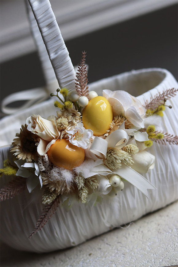 Wiosenne Słońce, dekorowany koszyczek wielkanocny