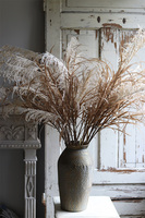 Boho London, bukiet sztucznych traw w złotym wazonie, wys.108cm 