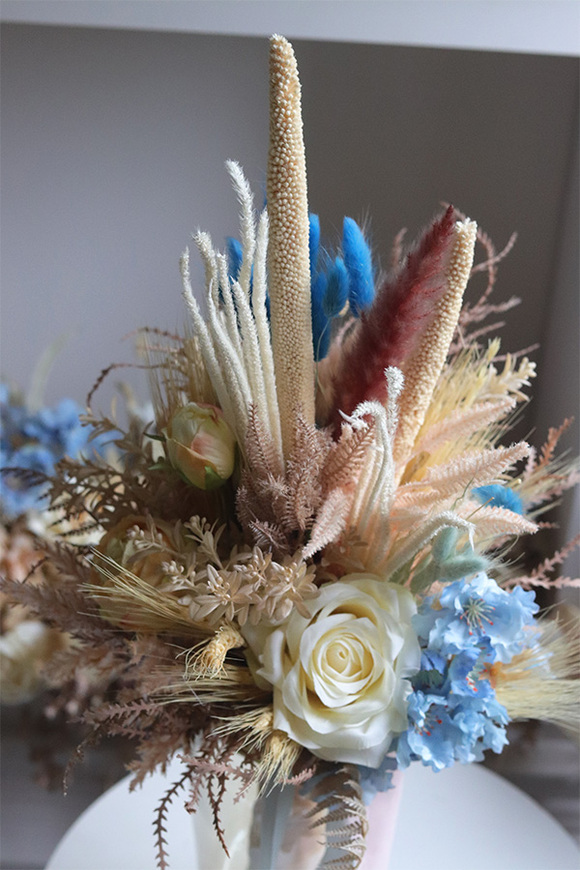 Boho Blue La Scala, dekoracyjny bukiet w wazonie