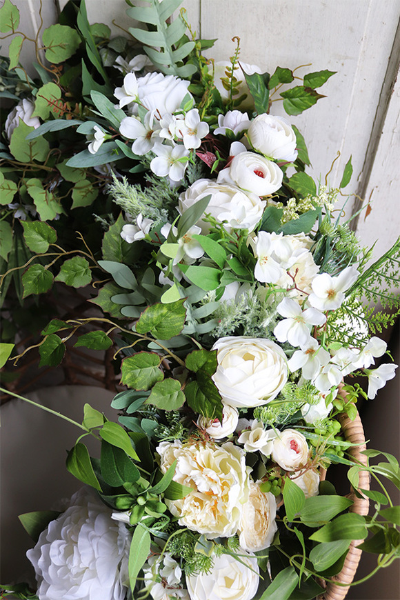 Malediwy White, stylowa girlanda ze sztucznych kwiatów, dł.150cm 