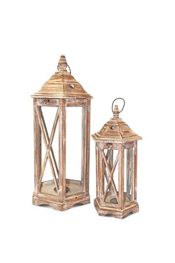 Andalouse Classico, drewniany lampion / latarenka, kpl.2szt