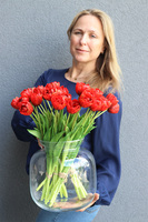 Reddo, czerwone tulipany w wazonie, wys.45cm