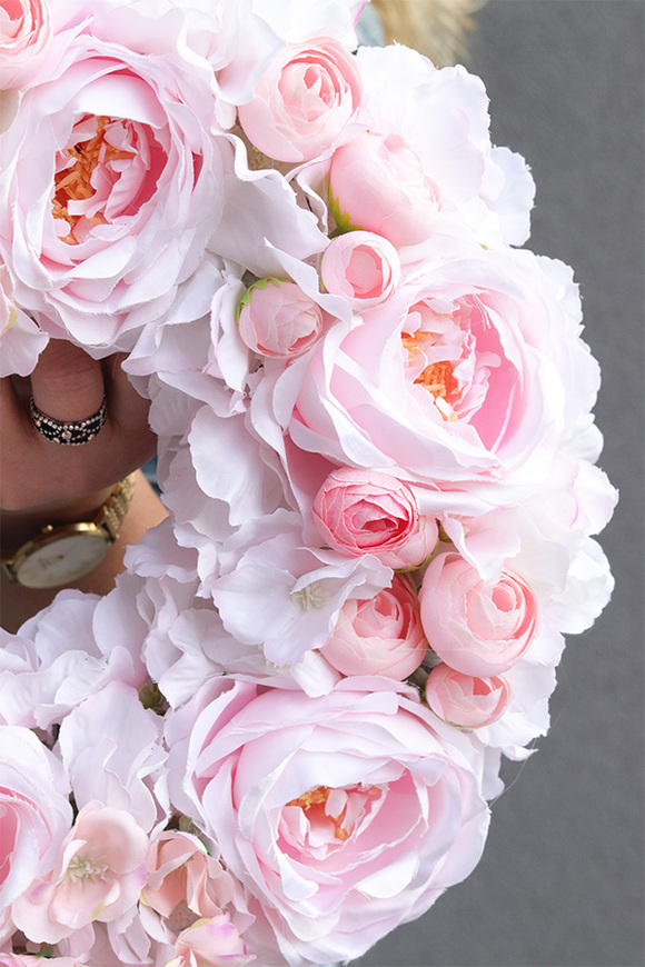 Pink Sugar, różowy wianek na drzwi