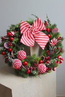 Lollypop Candies, świąteczny wianek na drzwi