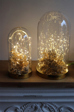 Stars A, złoty klosz z dekoracją LED, większy, wys.26cm 