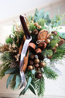 Industrial Miedziany, świąteczny stroik w metalowej osłonce