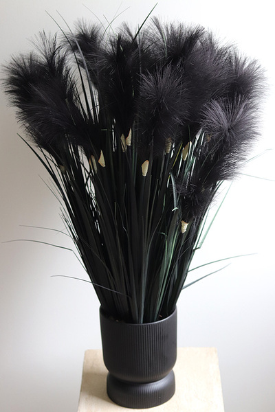 Black Grass, sztuczna czarna trawa w donicy