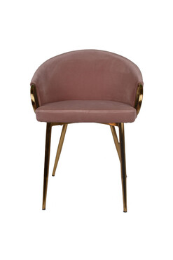 Rotterdam, krzesło z obiciem, różowe, wym.50x55x75cm
