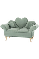 Velurri, welurowe puzderko / szkatułka na biżuterię, miętowa, wym.15x24x10cm