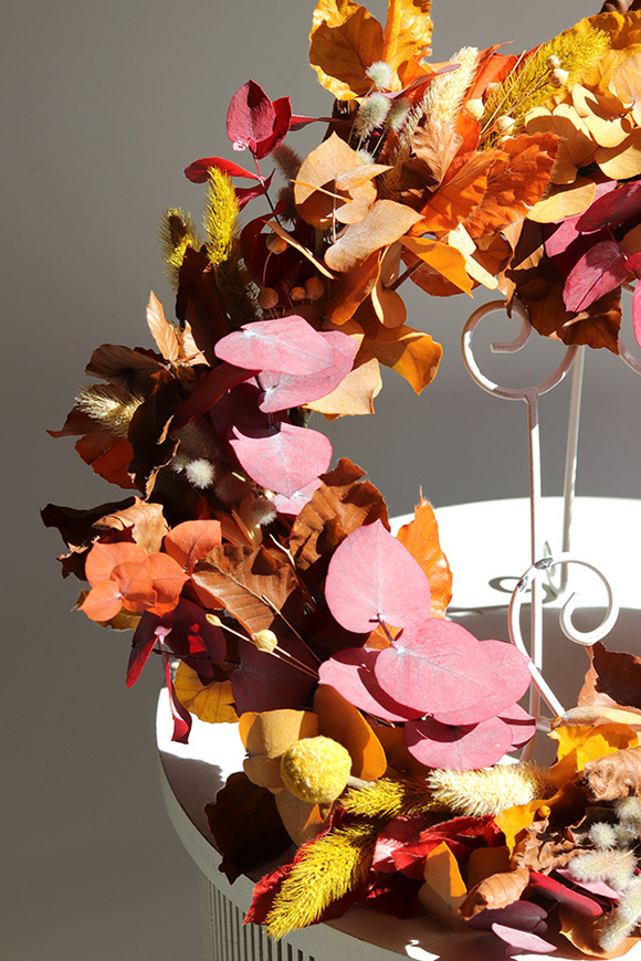 Boho Nerra, dekoracyjny wianek ze stabilizowanych roślin, śr.40cm