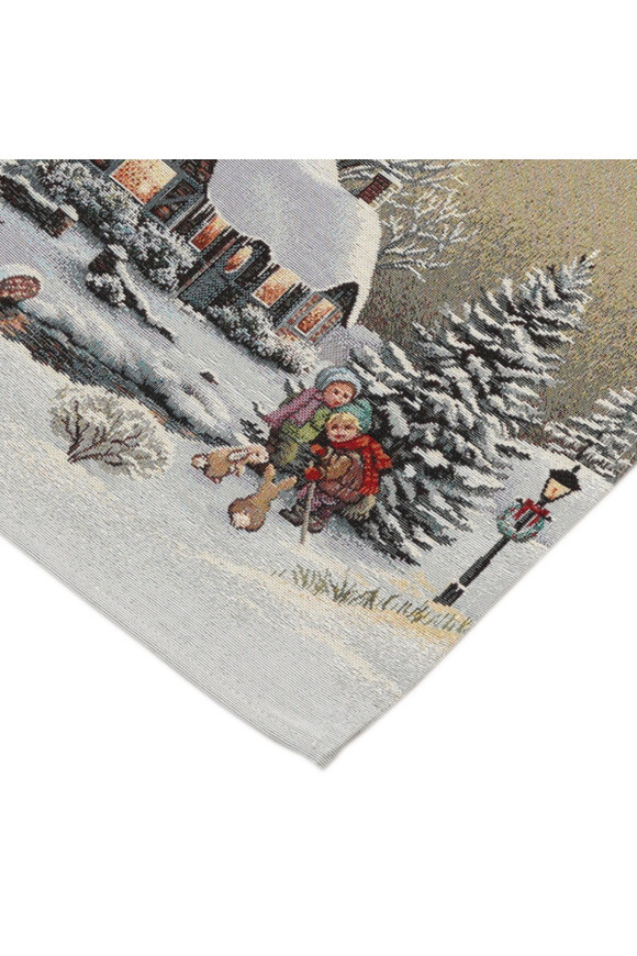 Zimowa Chatka, świąteczny bieżnik gobelinowy	