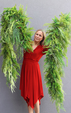 Veronea Greena, girlanda z zielonych zwisających pędów, dł.100cm 