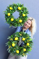 Citrones 2, zielony wianek na drzwi z owocami