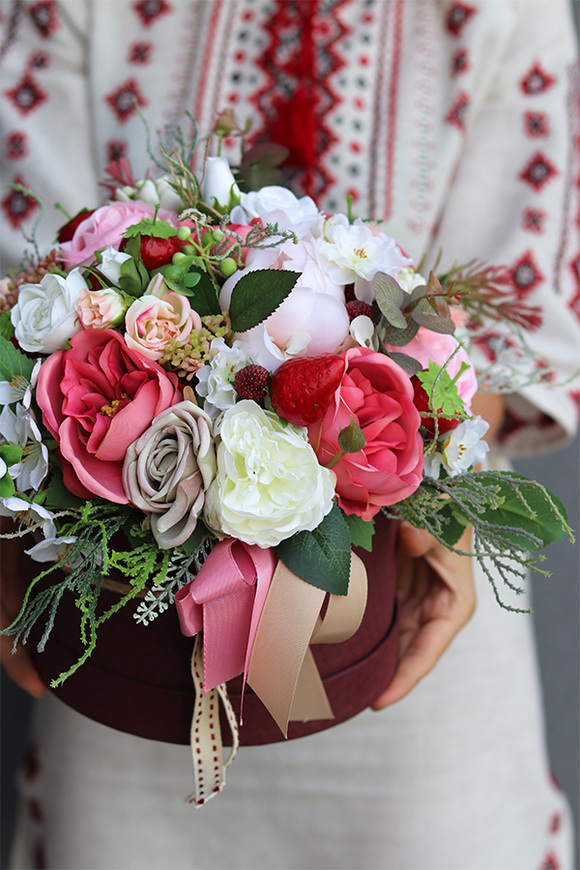 flowerbox z kwiatami i owocami, Mamma Mia Meriata, wym.27x30cm