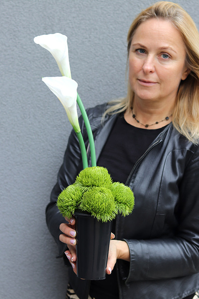 New Design White, komplet dekoracji nagrobnych, kompozycja & bukiet