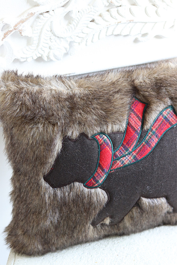 Christmas Mood, poszewka dekoracyjna świąteczna, Miś	