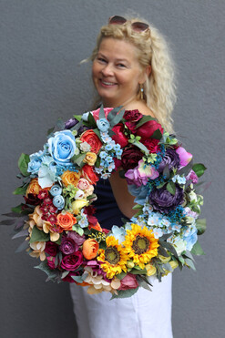 Sunny Summer, kolorowy wianek na drzwi, śr.45cm