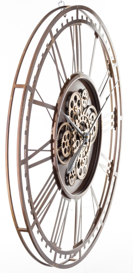 duży metalowy zegar ścienny, Zegarmistrz, śr.75cm