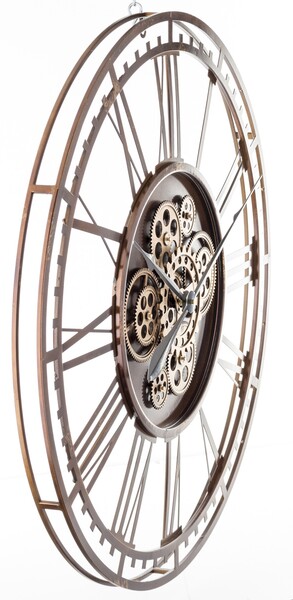 duży metalowy zegar ścienny, Zegarmistrz, śr.75cm