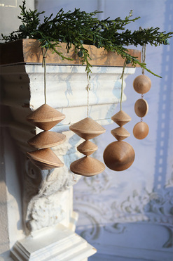 Modern Wood House A, drewniane zawieszki na choinkę, kpl.8szt 