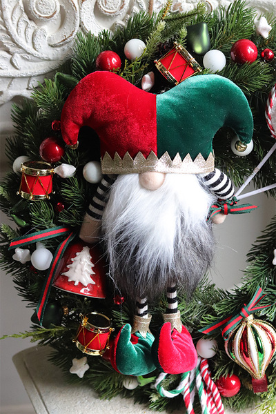 Psotny Skrzat Lollypop, świąteczny wianek na drzwi,