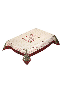 Tartan Xmas, świąteczny obrus gobelinowy, 170x137cm