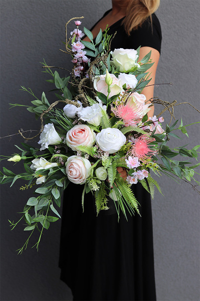 Felicja Serce, komplet dekoracji nagrobnych, bukiet+wiązanka