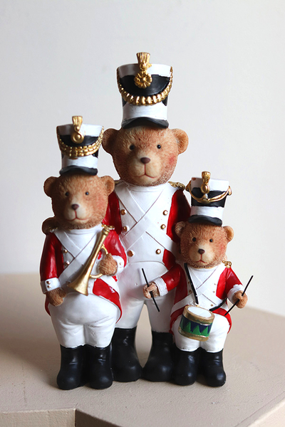 Dobosze Teddy, figurka świąteczna misie