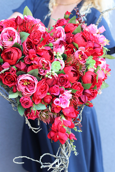 dekoracja nagrobna w kształcie serca, Veltia, wym.55x45cm