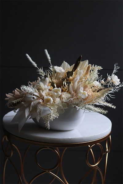 Betra Boho Gold, wielkanocna kompozycja w naczyniu