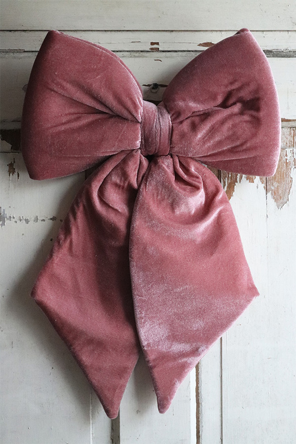 aksamitna kokarda - pluszowa zawieszka, Velurri Pink, wym.55x39cm