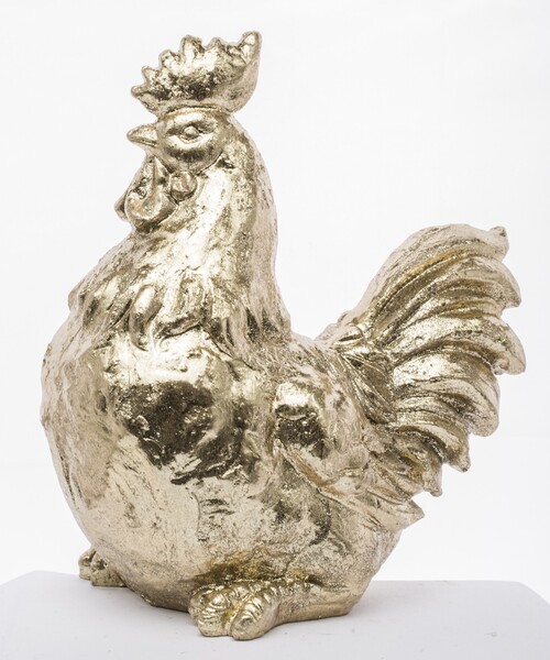 figurka wielkanocna, Kogut Gold, wym.19x10.5x17cm