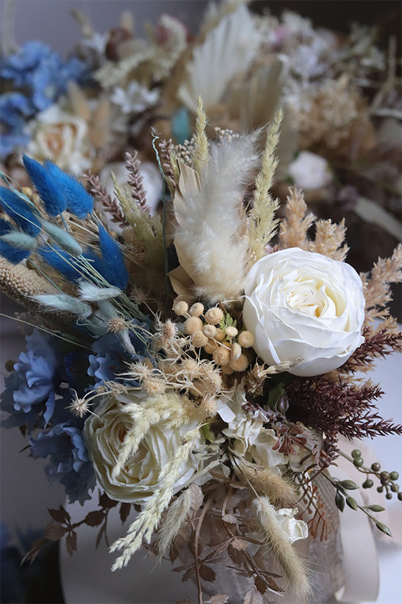 Boho Blue La Scala, dekoracyjny bukiet w wazonie