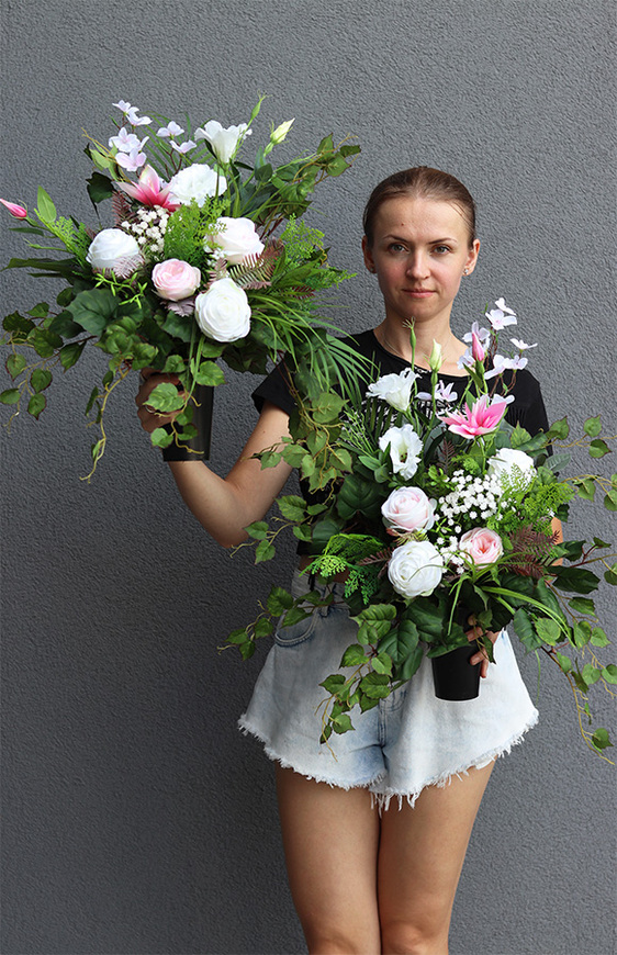 Angelo Pink Dream, bukiet nagrobny we wkładzie