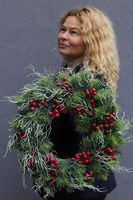 Zimowa Błogość, świąteczny wianek dekoracyjny