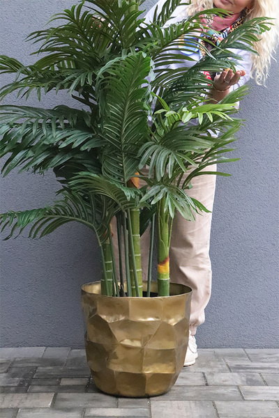 Palma Deluxe 2, wysokiej jakości sztuczna palma w metalowej donicy