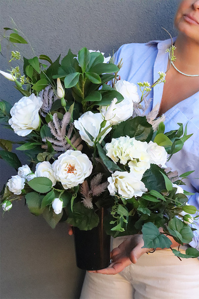 Polotrena, bukiet nagrobny we wkładzie