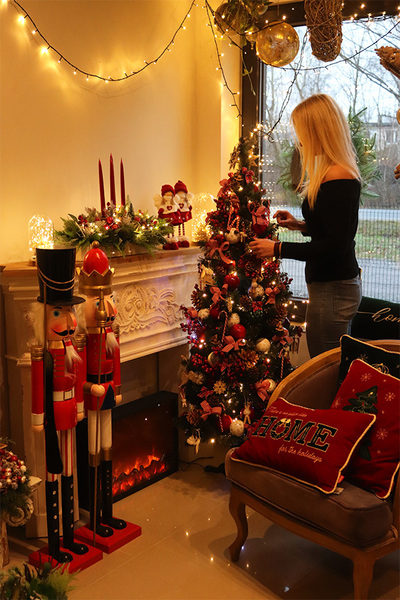 Stars A, złoty klosz z dekoracją LED